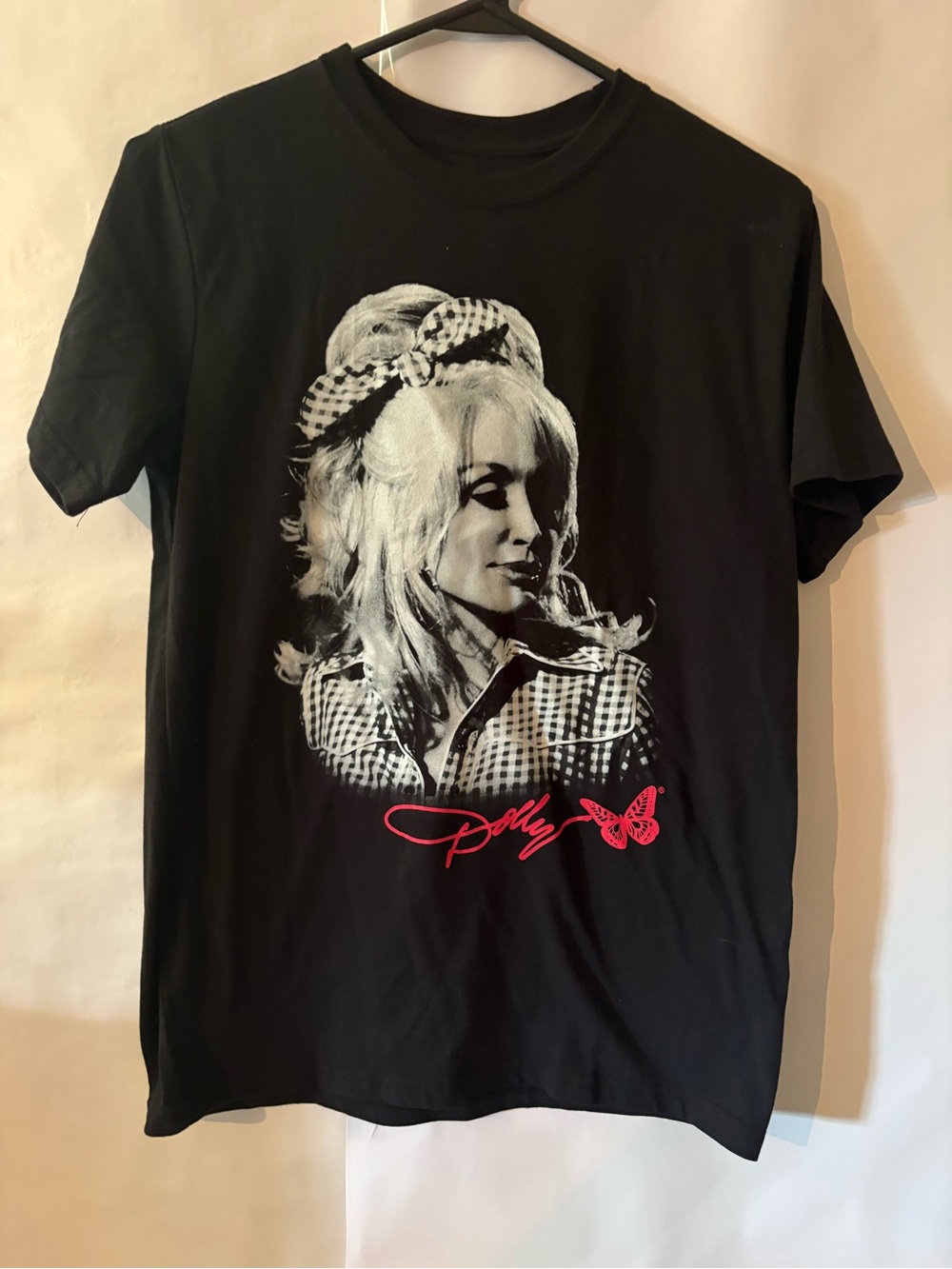Dolly Parton Graphic Black Tee with red Script